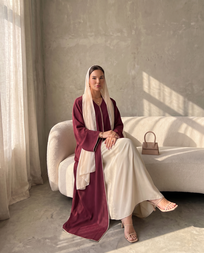 Cedar Classic Abaya with Contrast Piping