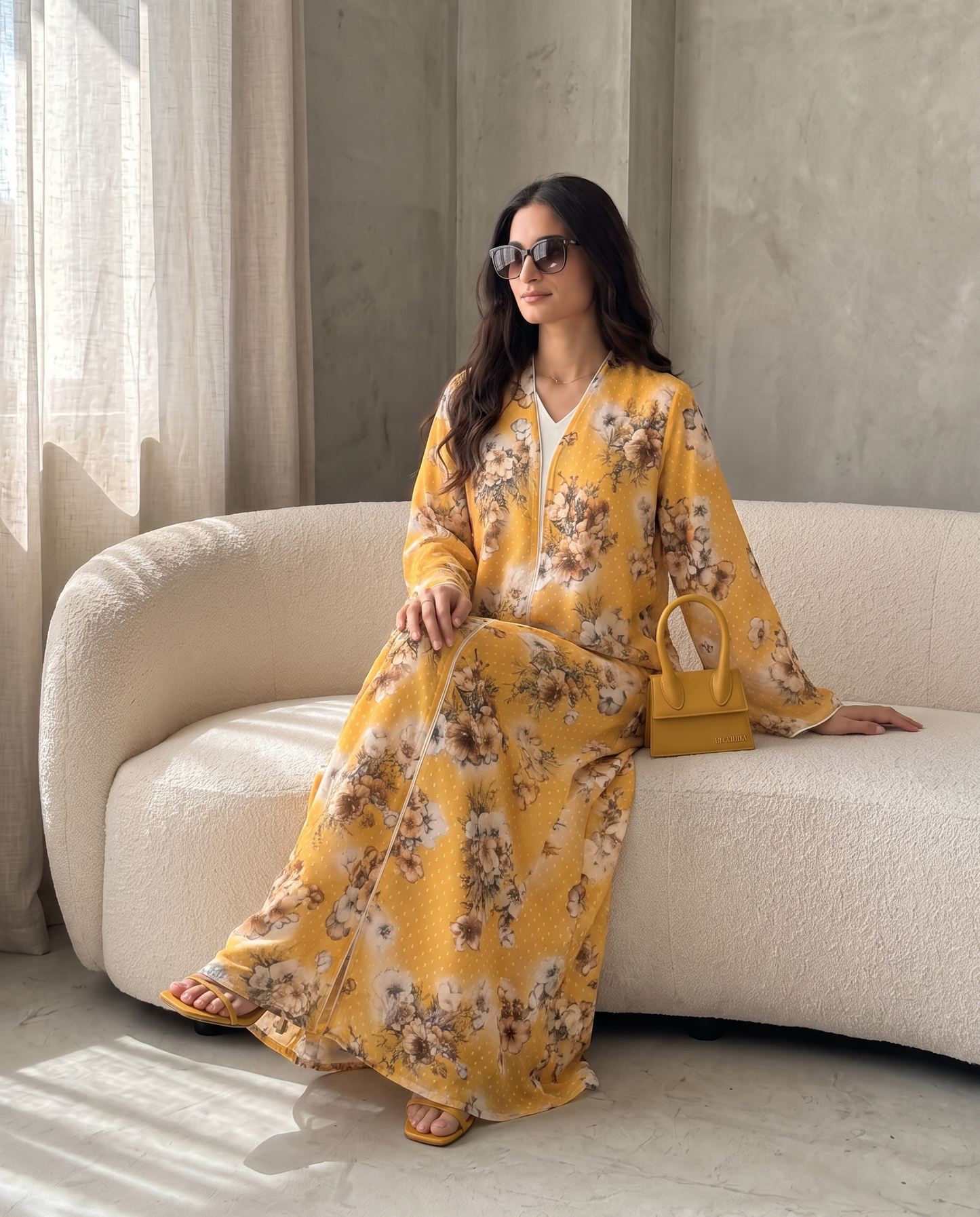 Golden Bloom Abaya