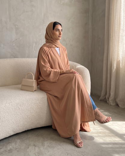 Desert Sand Pleated Abaya