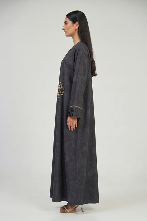 Eclipse Pleated Cuff Abaya – hover image