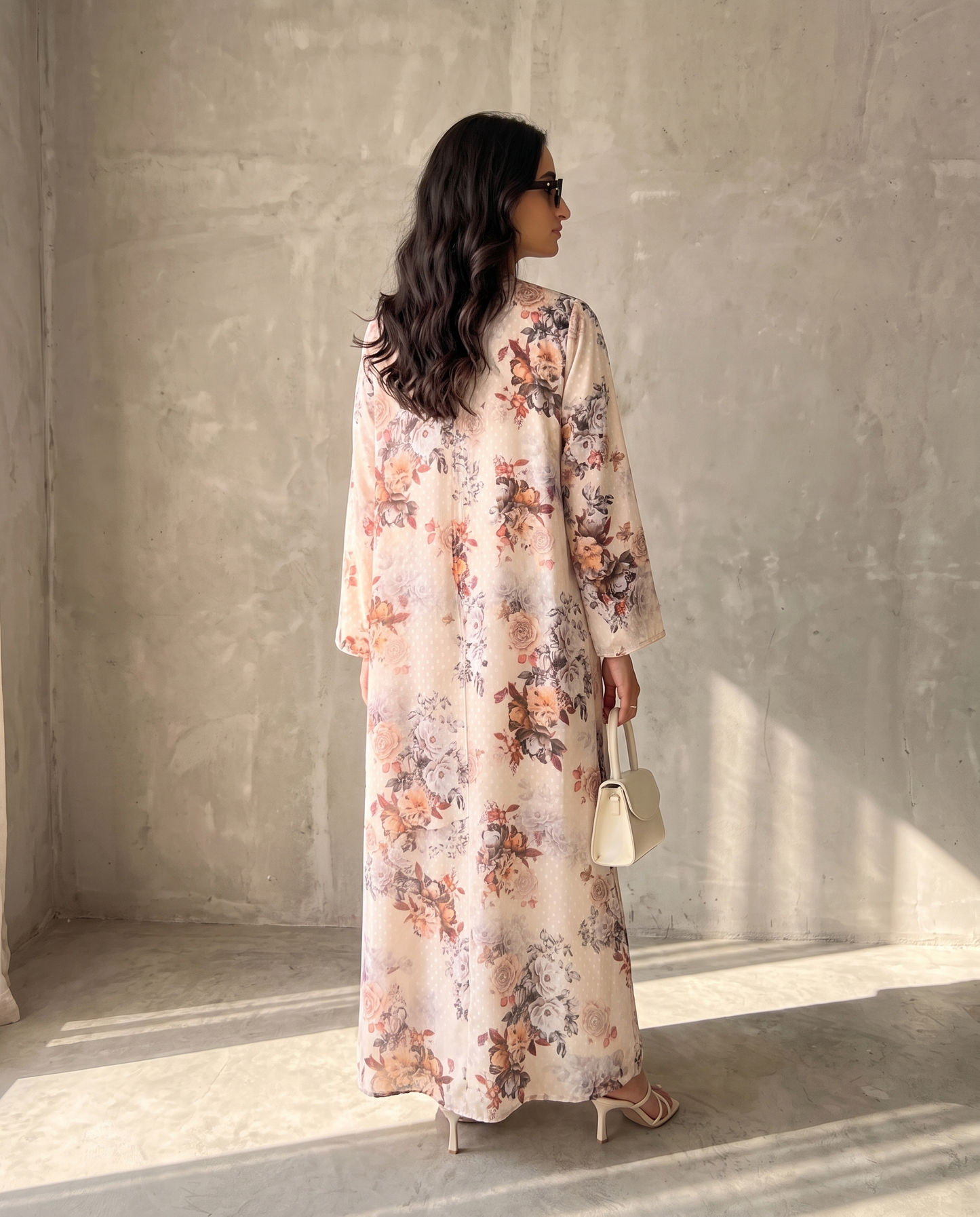 Vintage Rose Layered Floral Abaya