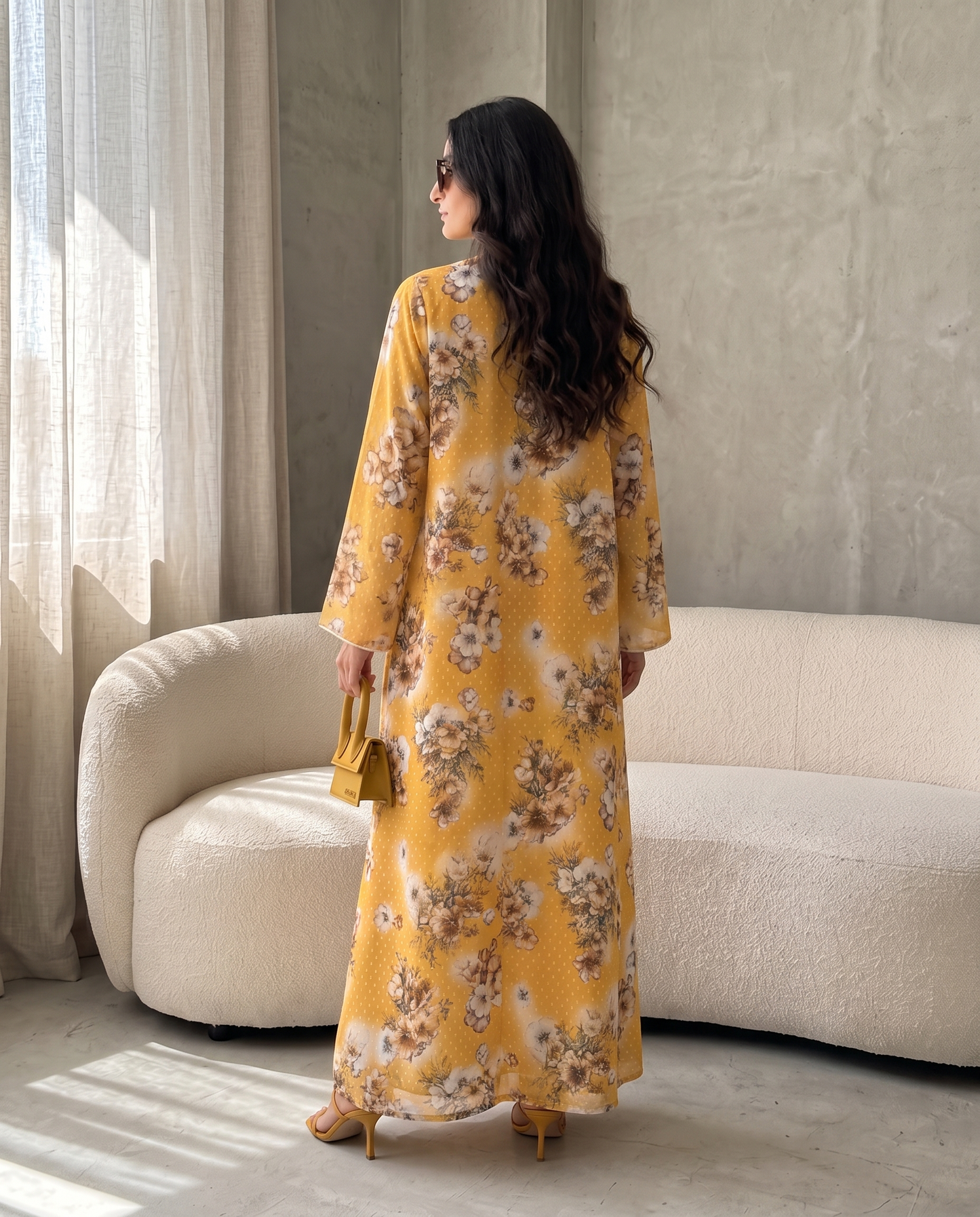 Golden Bloom Abaya