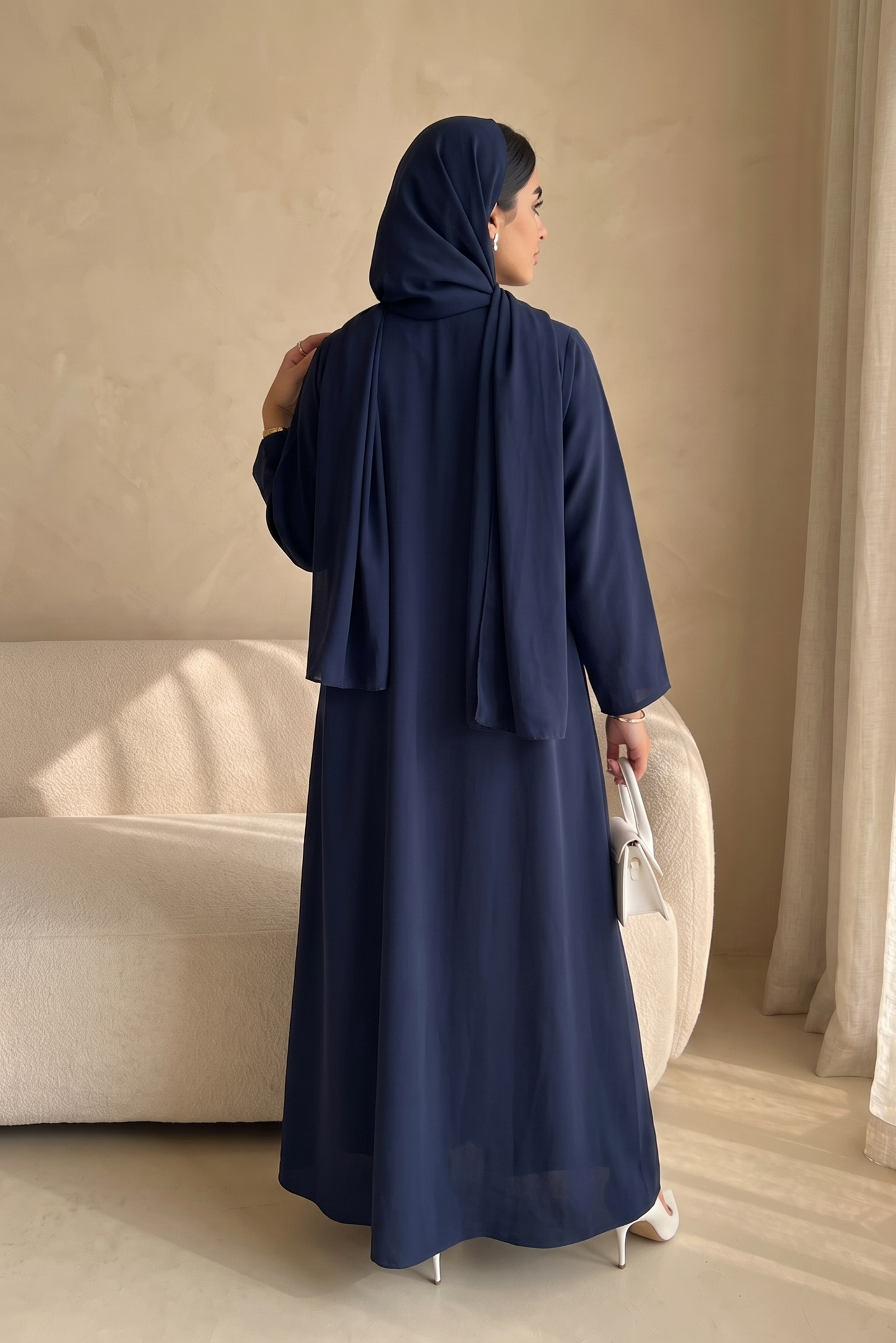 Velvet blue Blush Harmony Abaya