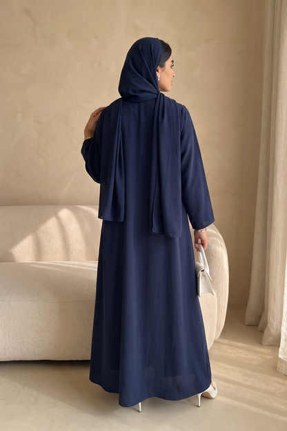 Velvet blue Blush Harmony Abaya