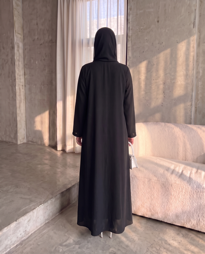 Midnight Bloom Embroidered Abaya