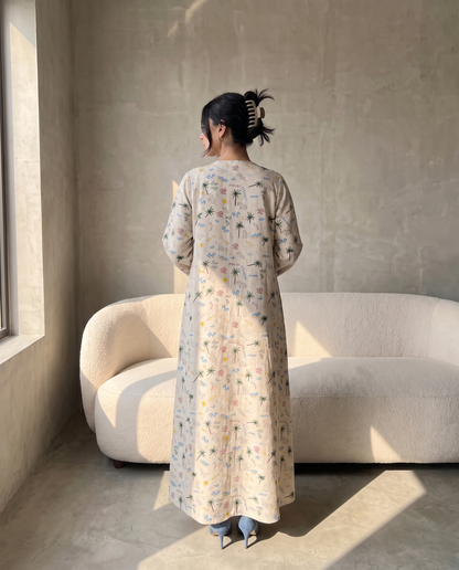 Adventure Print Casual Abaya