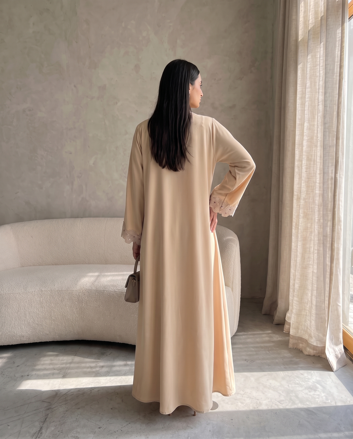 عباية دانتيل سيلفر بلوسوم (نسخة)