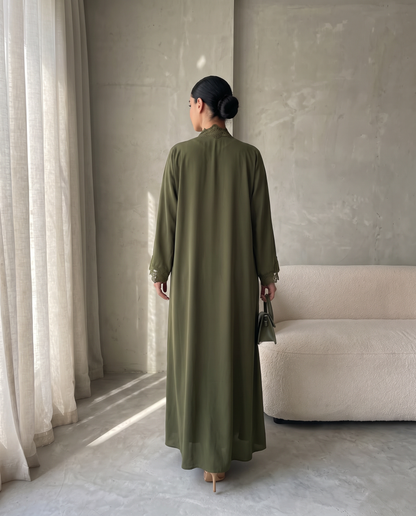 Olive Grace Lace Abaya Set