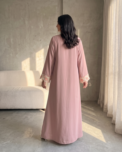 Blossom Lace Rose Abaya