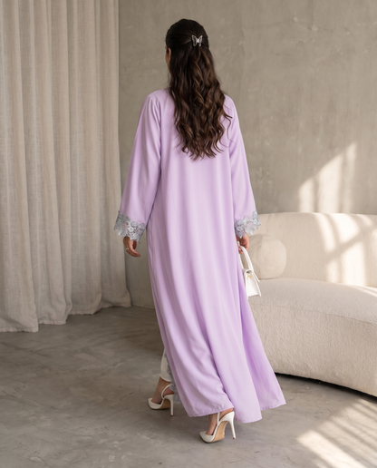 Lavender Blossom Lace Abaya