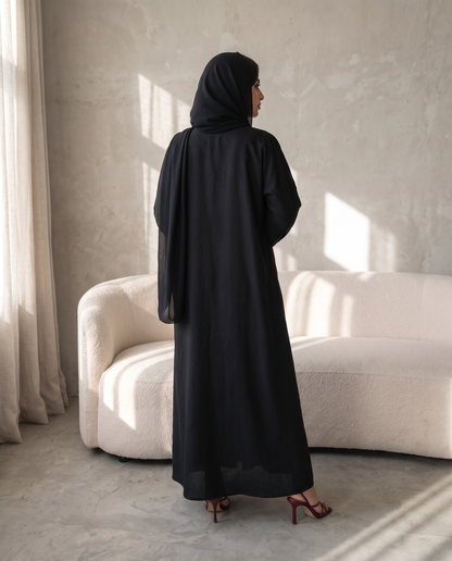 Embroidered Motif Abaya with Traditional-Inspired Detailing