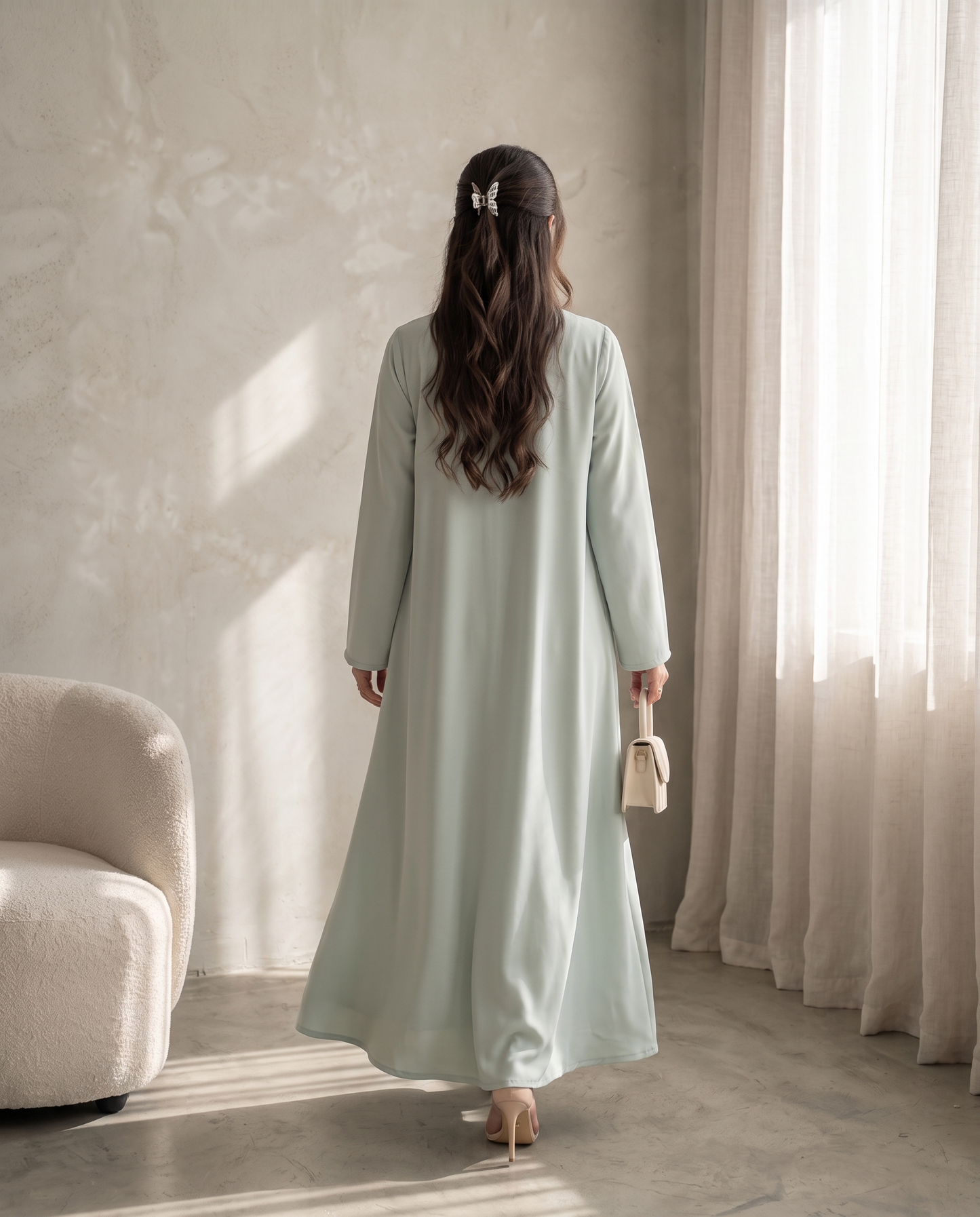 Mint Whisper Classic Essential Abaya
