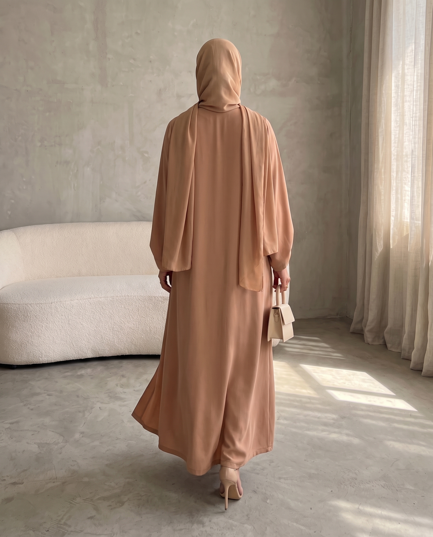 Desert Sand Pleated Abaya