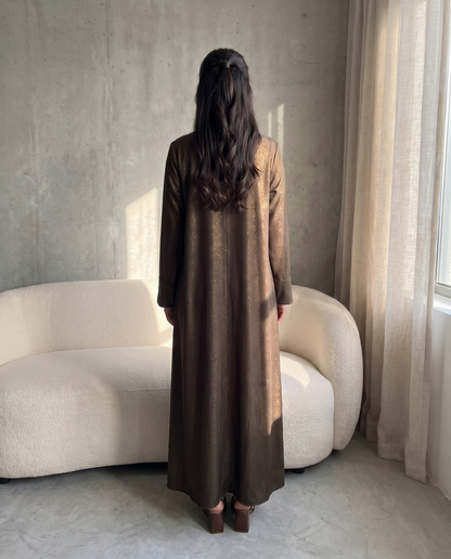 Tailored Bronze Button Abaya