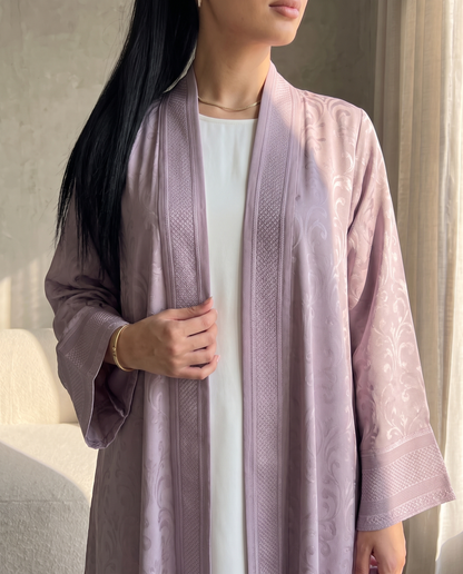 Lavender Arabesque Kimono Abaya