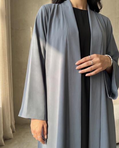 Slate Blue Pleated Abaya