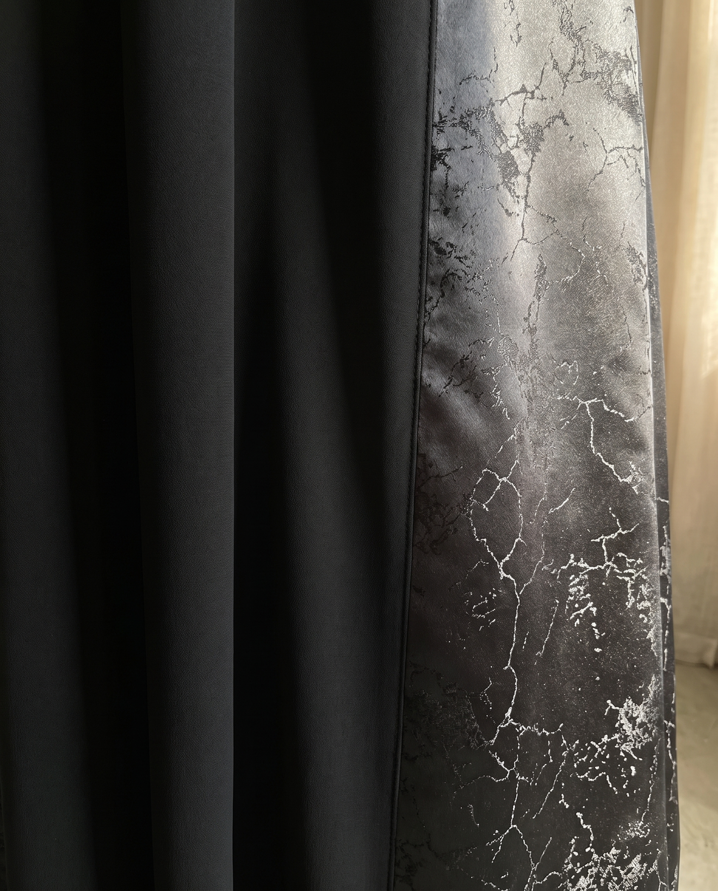 Premium Open Abaya with Contrast Panel Insets