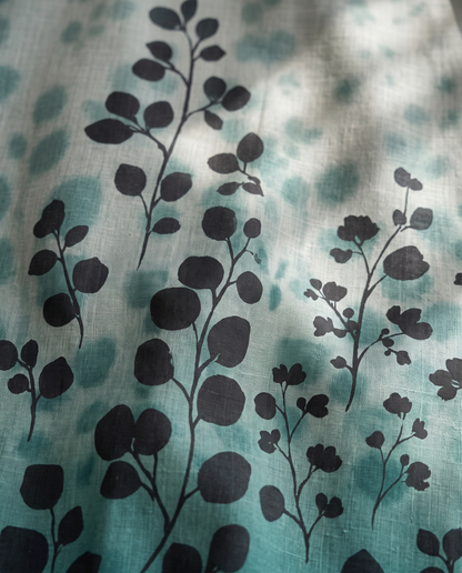 Botanical Print Open Abaya with Flowing Silhouette