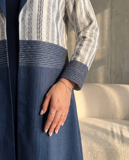Striped Contrast Panel Abaya