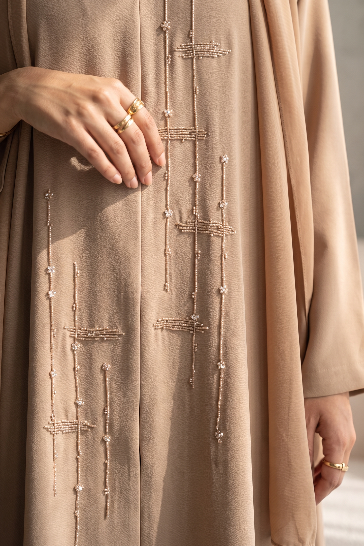 Beige Blush Harmony Abaya