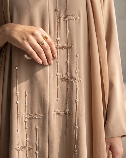 Beige Blush Harmony Abaya