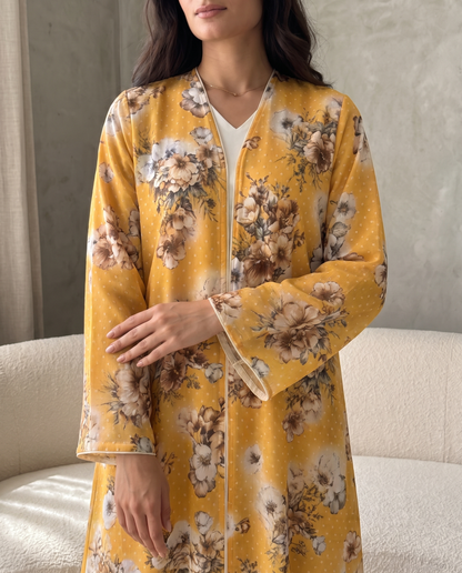 Golden Bloom Abaya