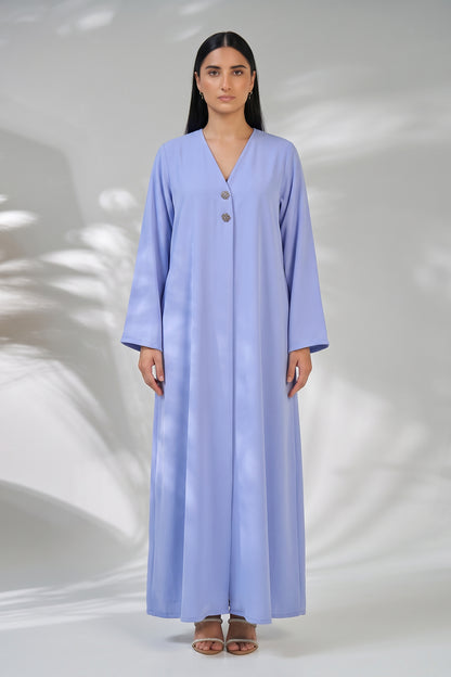 Azure Grace Button Detail Abaya