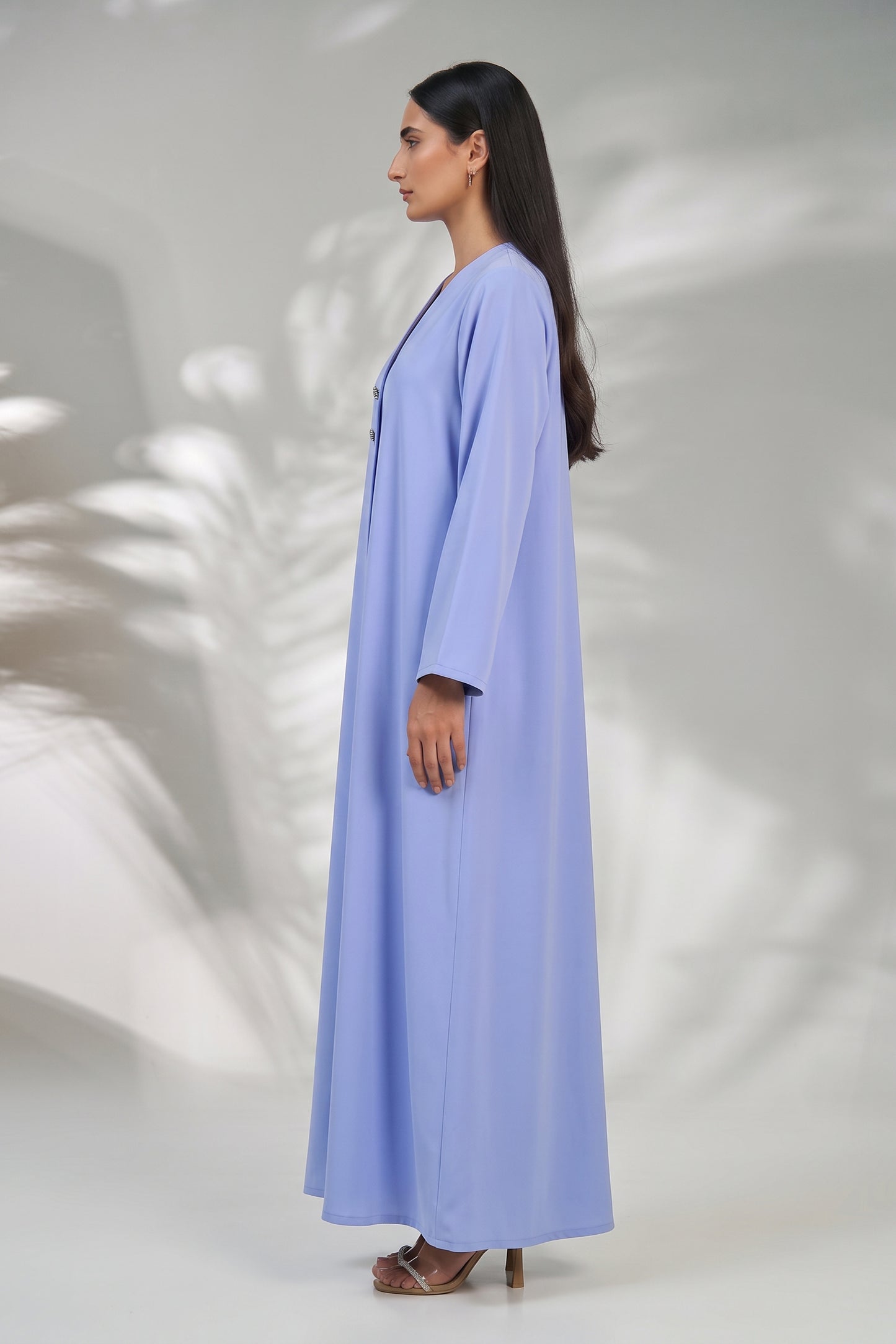 Azure Grace Button Detail Abaya