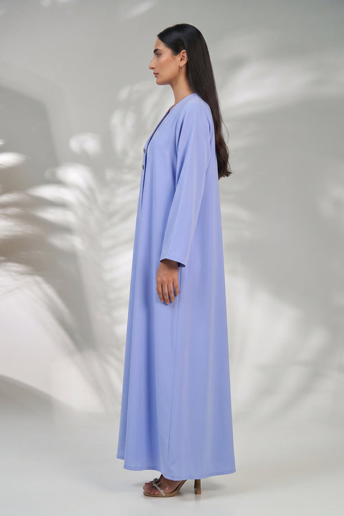 Azure Grace Button Detail Abaya – hover image