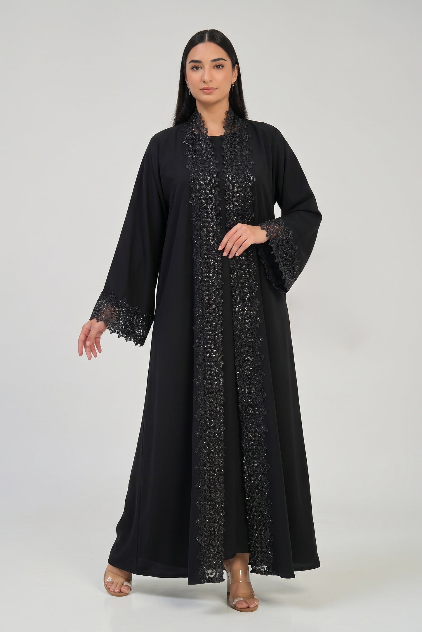 عباية دانتيل زهر الخوخ (نسخة)