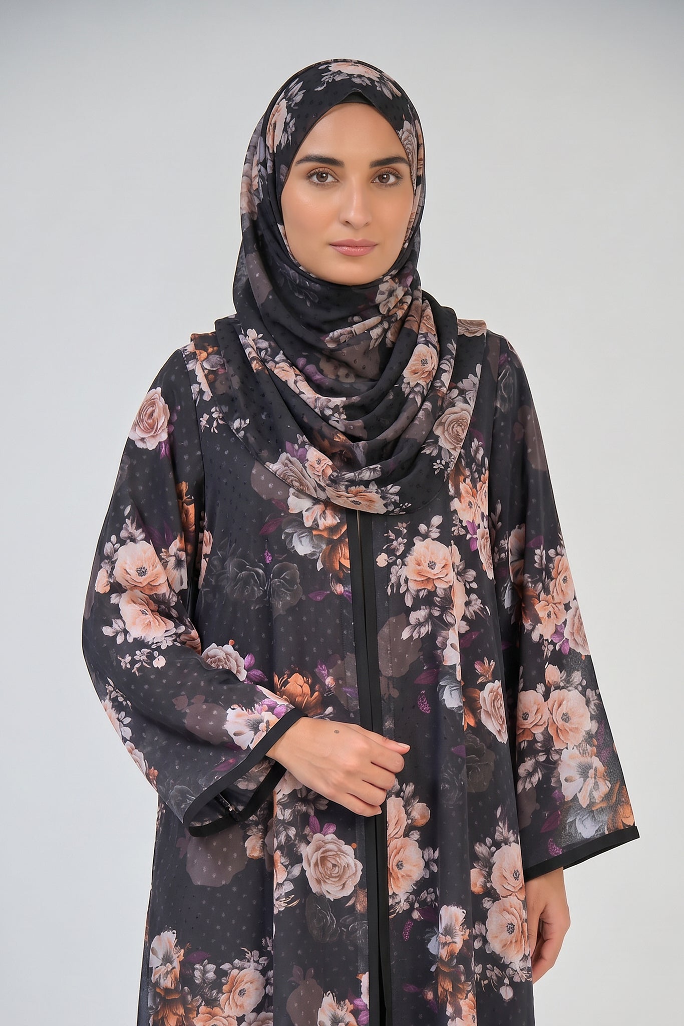 Midnight Rose Garden Abaya