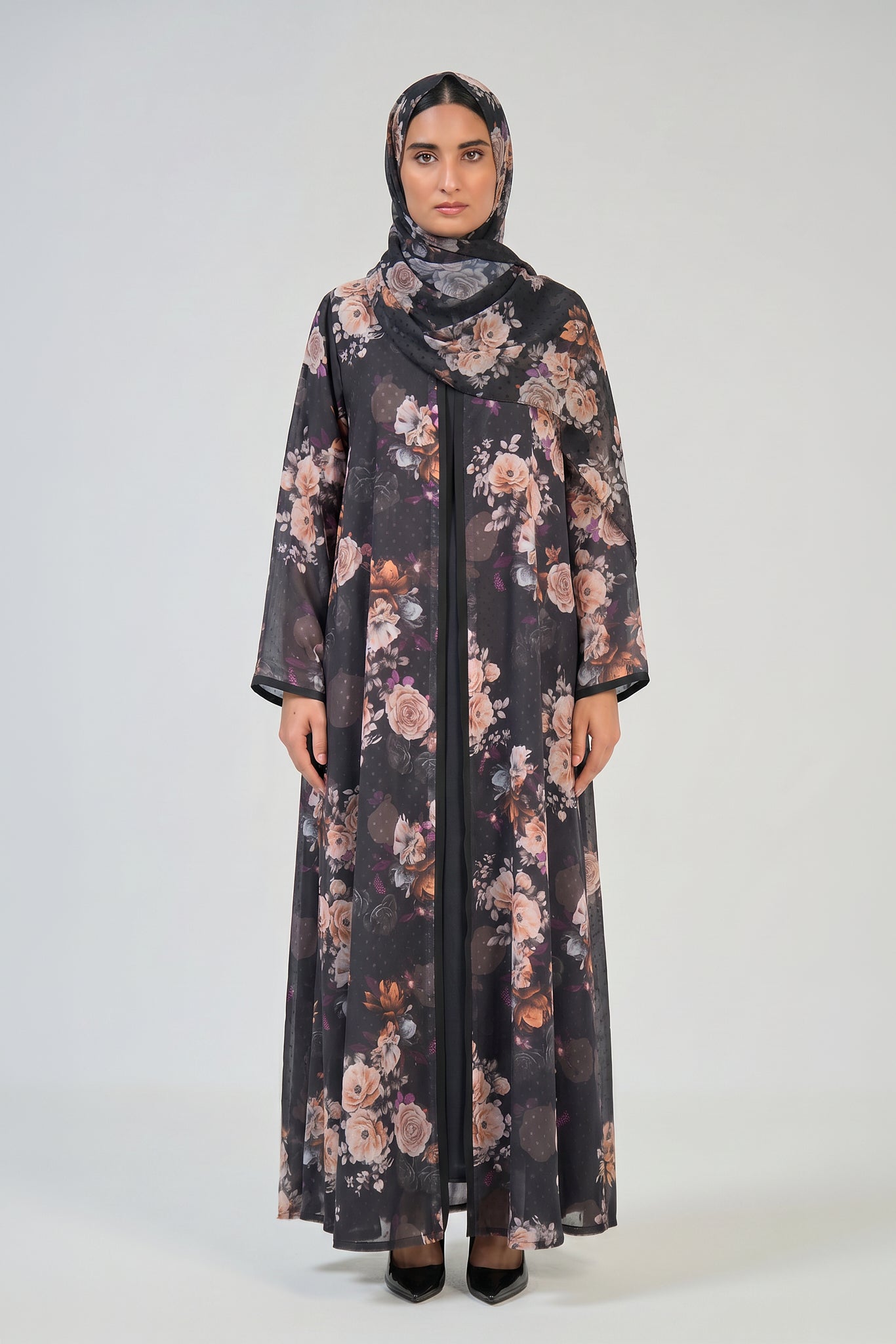 Midnight Rose Garden Abaya