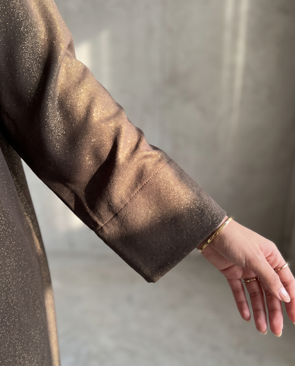 Tailored Bronze Button Abaya