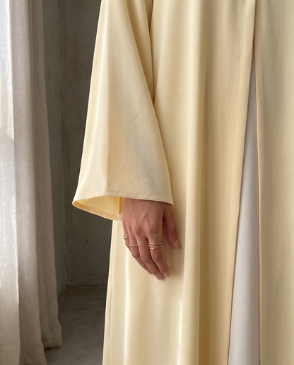 Ivory Grace Button Detail Abaya