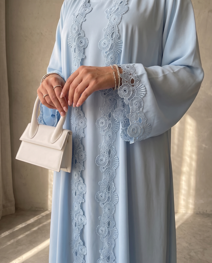 Sky Serenity Lace Abaya