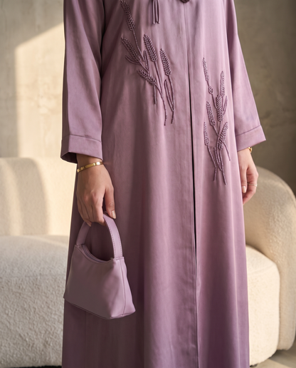 Lavender Blossom Embroidered Abaya
