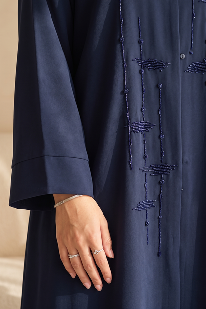 Velvet blue Blush Harmony Abaya