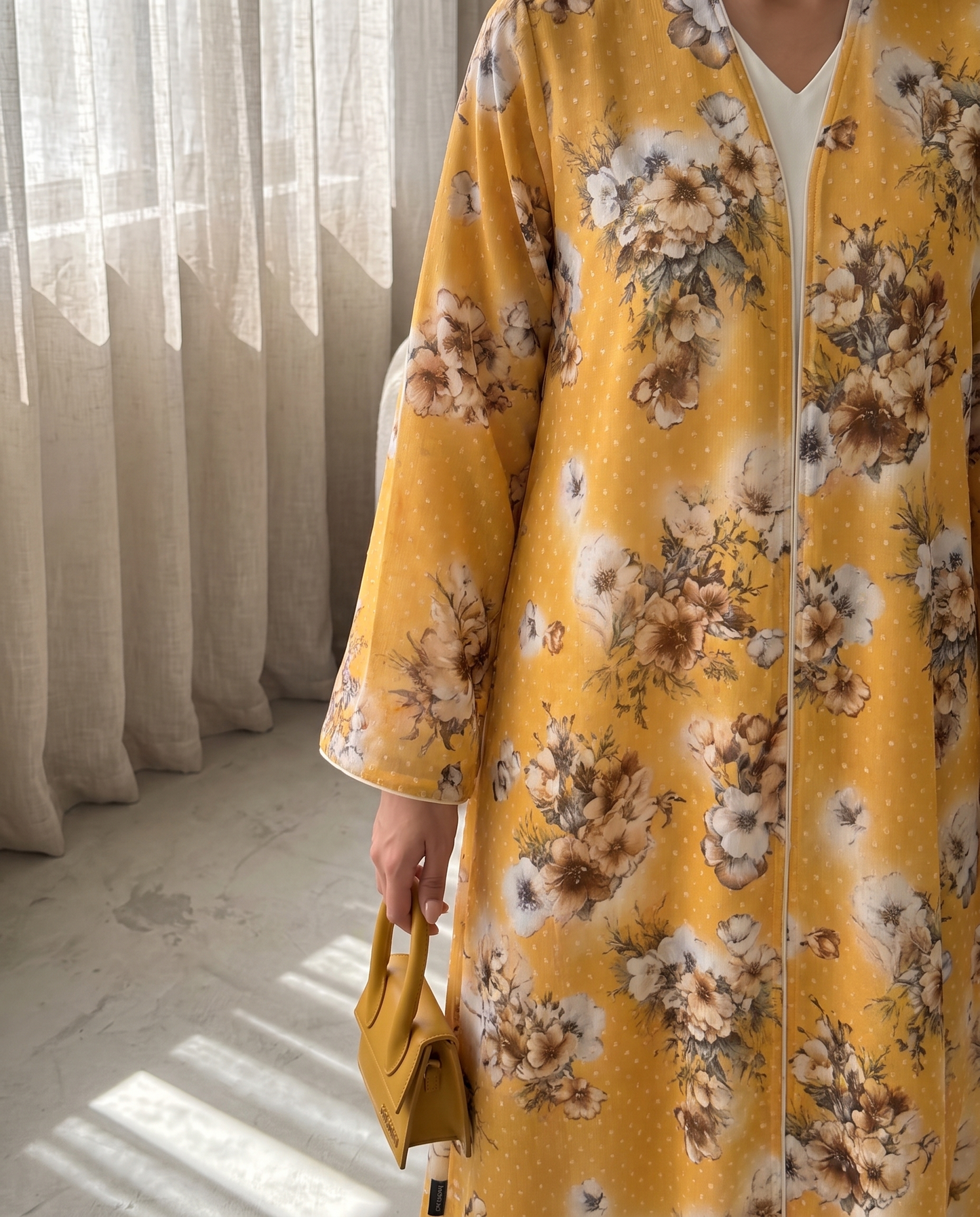 Golden Bloom Abaya