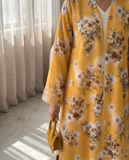 Golden Bloom Abaya