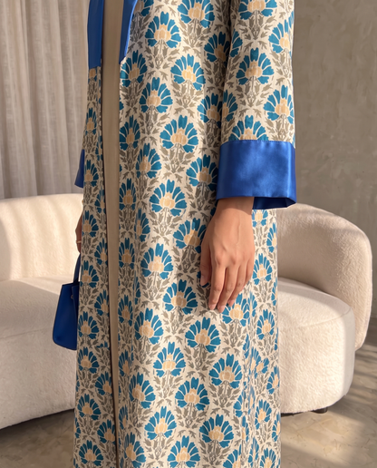 Azure Heritage Shawl Collar Abaya