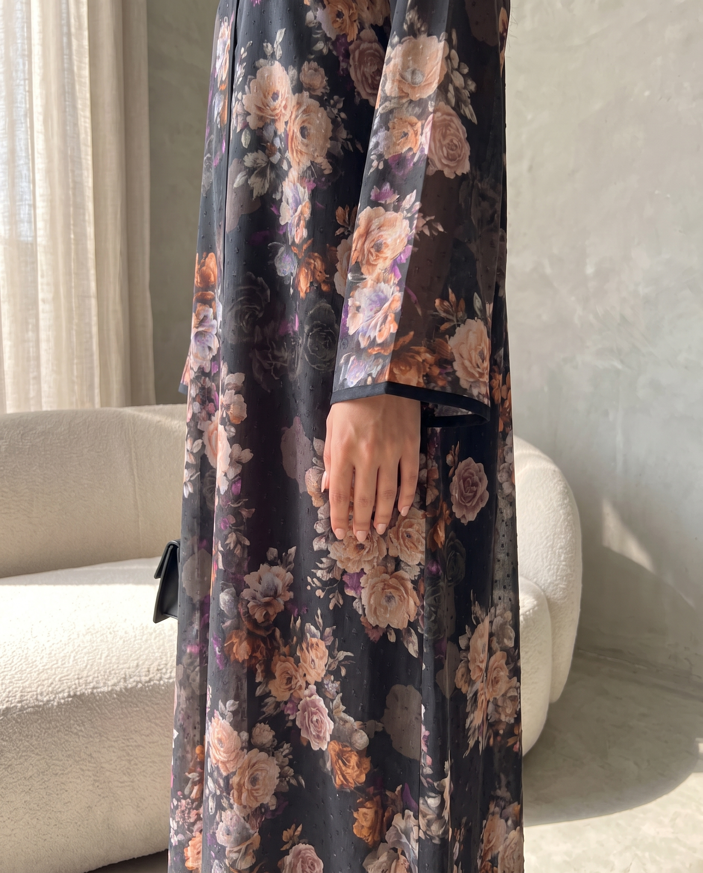 Midnight Rose Garden Abaya