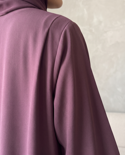 Mulberry Plum Pleated Abaya