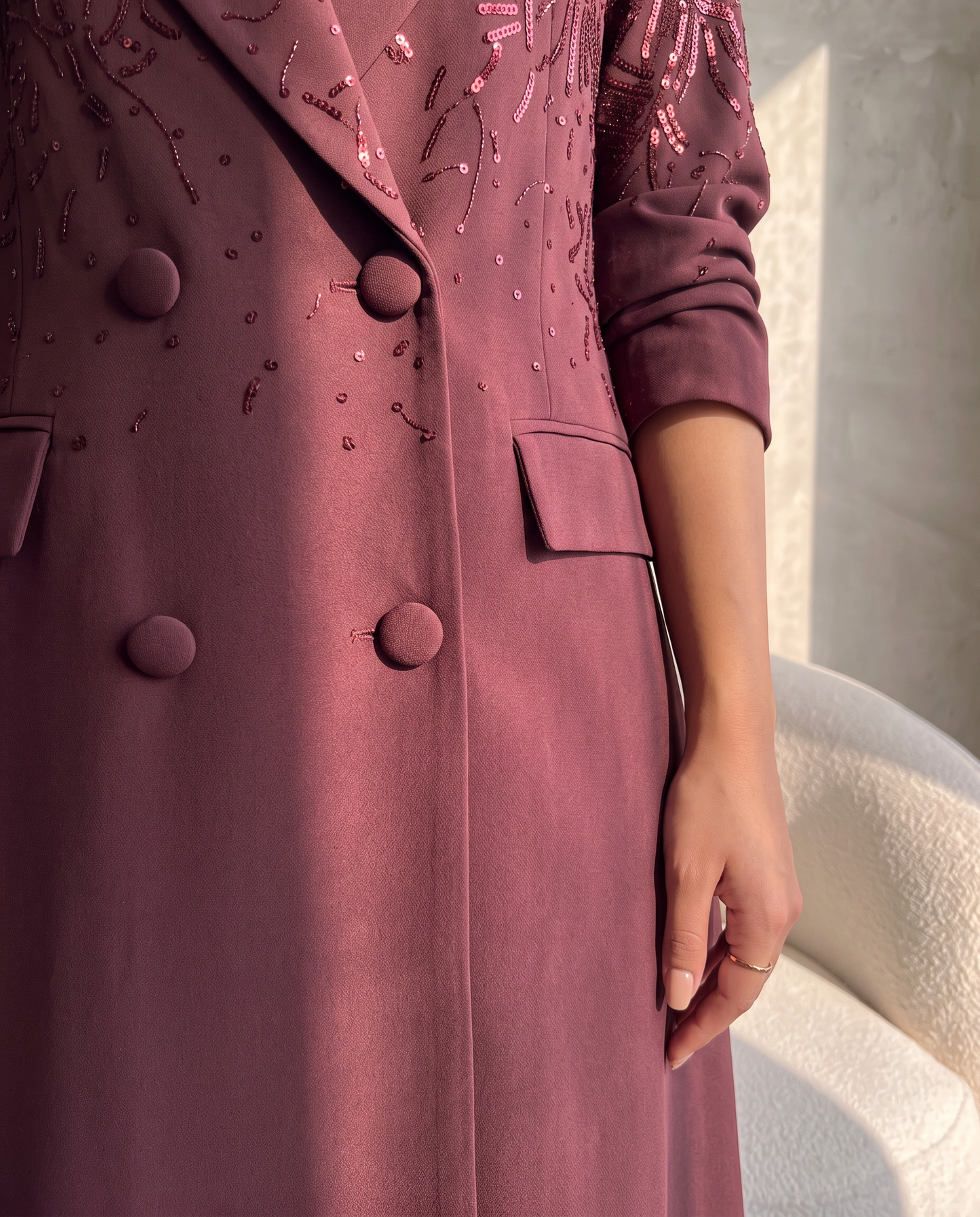 Burgundy Royale Sequin Abaya