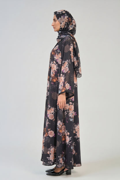Midnight Rose Garden Abaya