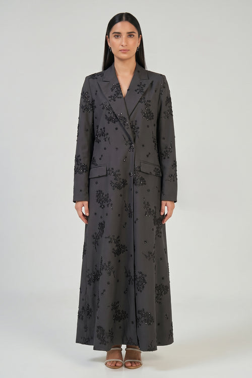 Noir Blossom Tailored Abaya