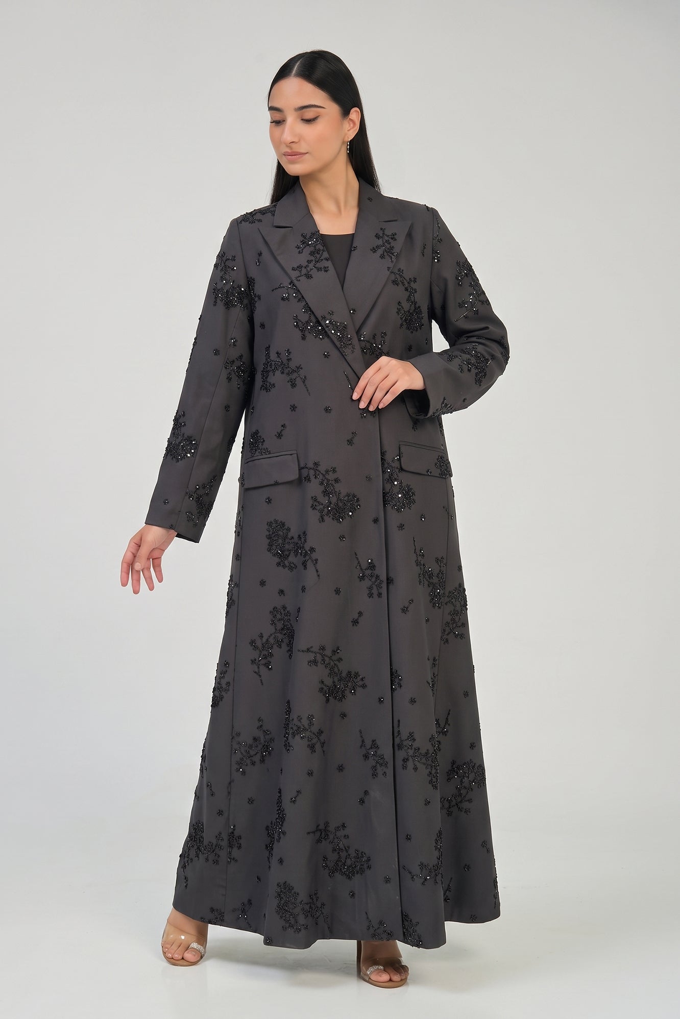 Noir Blossom Tailored Abaya