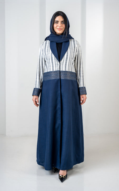 Striped Contrast Panel Abaya