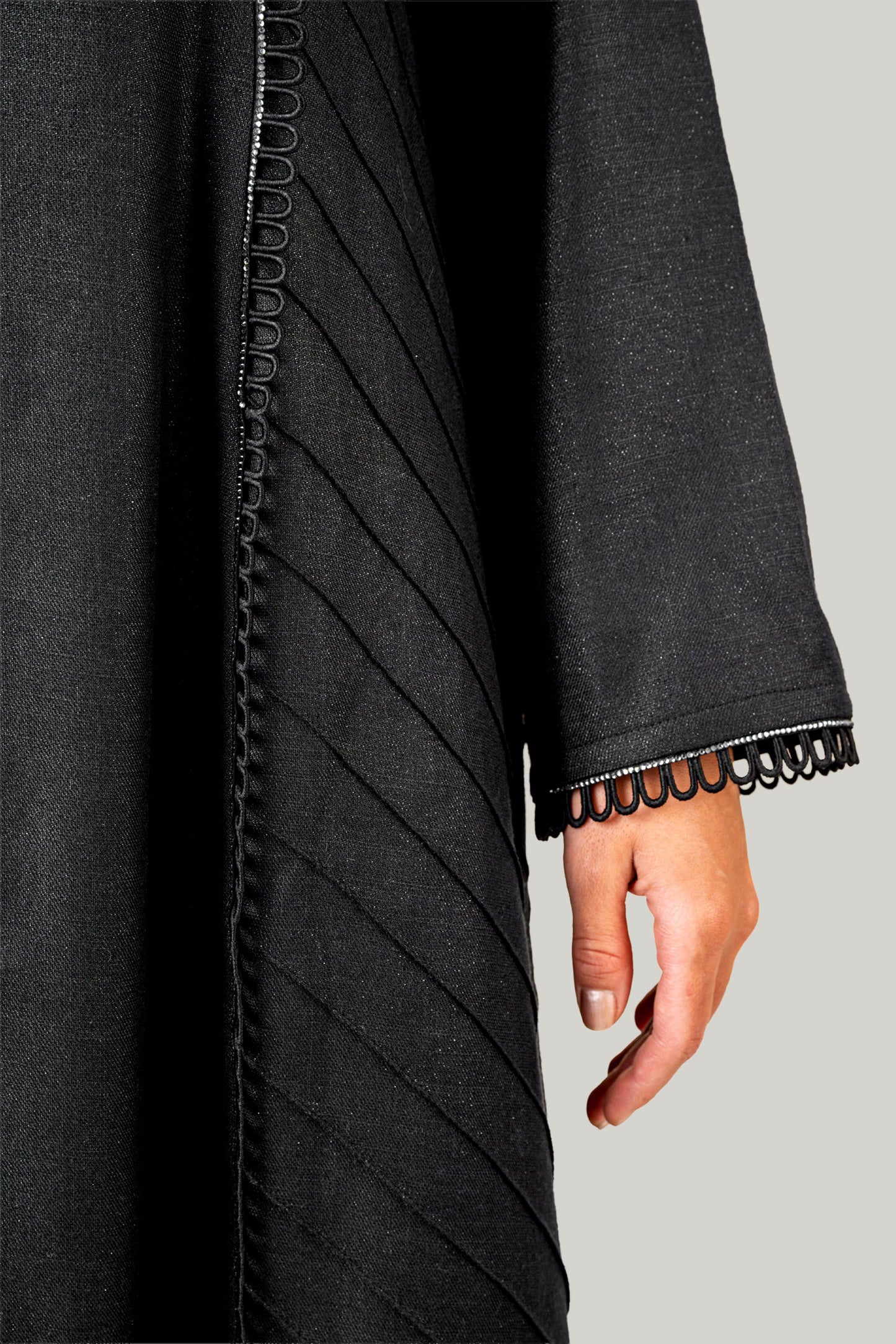 Pleated Panel Abaya with Elegant Minimal Detailing