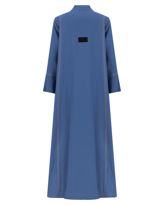 Cerulean Abaya مع Stitchwork
