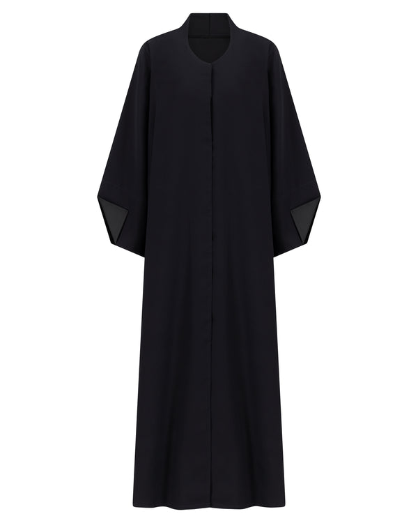 Classic Abaya with Geometric Cuff Cut
